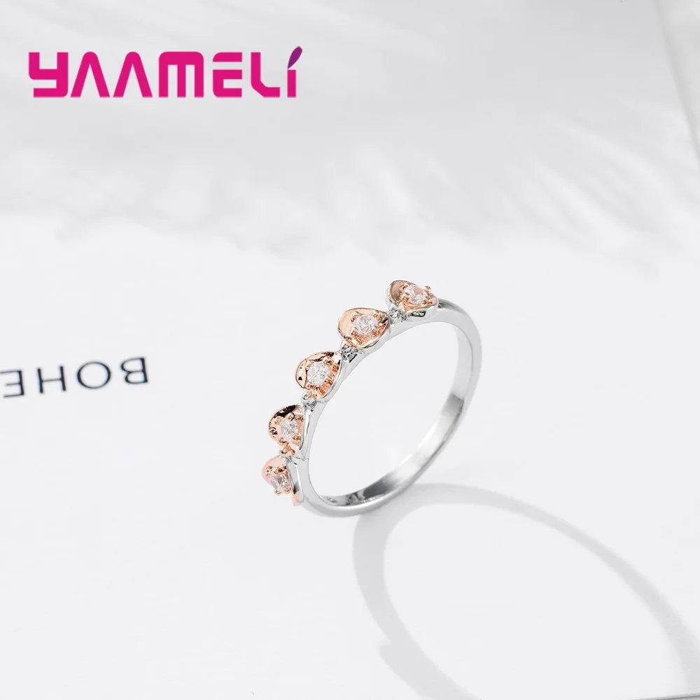 Романтические кольца с сердечками обручальные 925 пробы серебро нежными