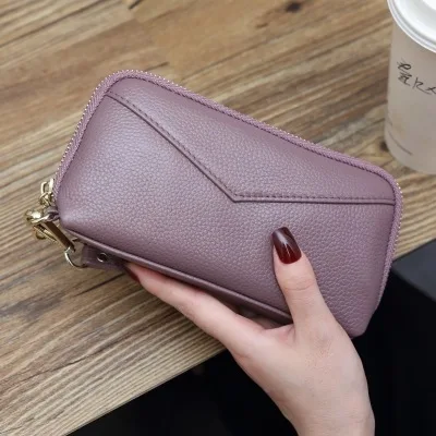 purple Для женщин длинные клатч кошельки женский кожаный мешок монет телефон кошельки известный дизайнер леди держателя карты Вечеринка сумка - Цвет: purple