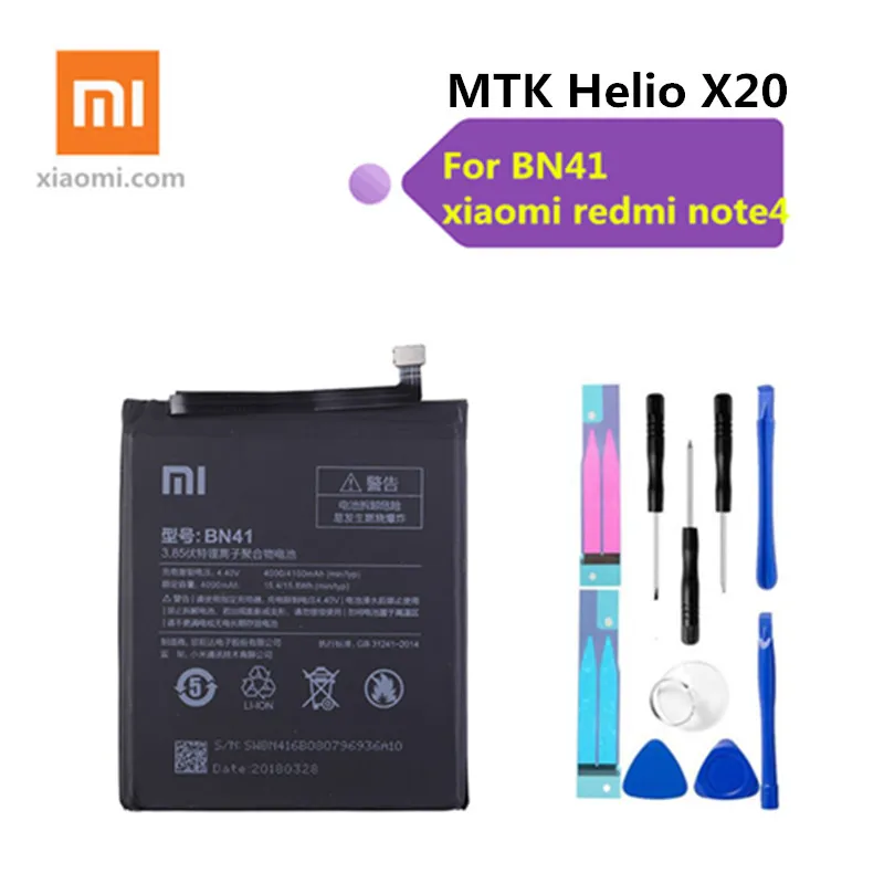 Сменный аккумулятор BN41 для xiaomi Redmi Note 4 Note4 Pro 4X Высококачественная версия MTK Helio X20
