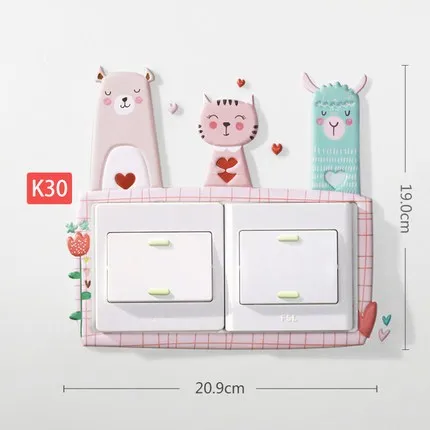 K30 Nordic INS self-клеящийся переключатель защитный чехол гостиная 3D трехмерной простой современный мягкий светящийся в темноте украшение для розетки - Цвет: K30