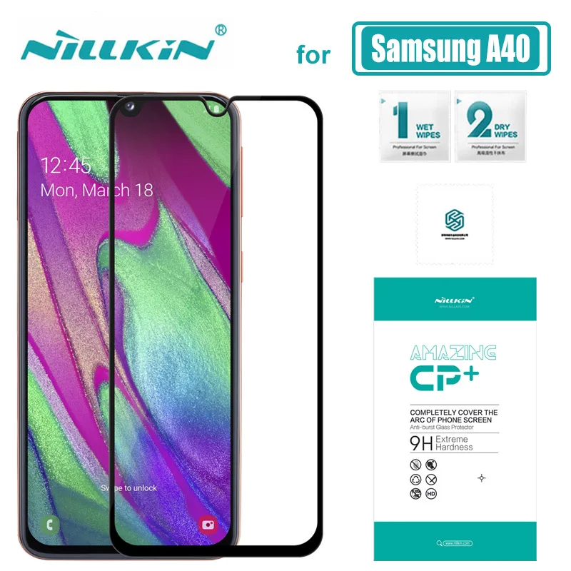 

for Samsung Galaxy A40 Glass Nillkin CP+ Full Cover 2.5D Tempered Glass Screen Protector for Samsung Galaxy A40 Nilkin HD Glass