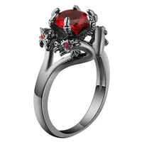jingyang rings for women men europe style punk black vintage jewels gold color zircon thumb ring set dragon mode