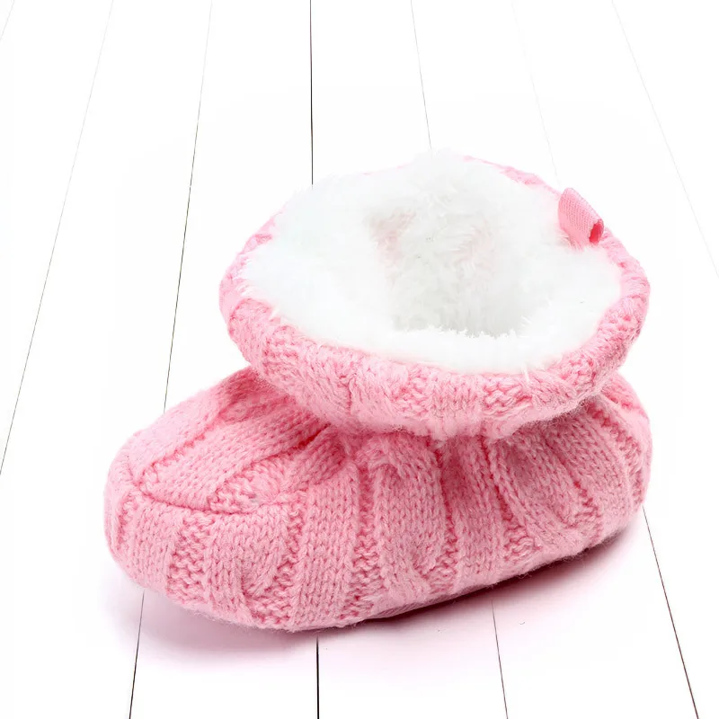 Pink Детская зимняя обувь для новорожденных; детская обувь с мягкой подошвой для новорожденных; зимняя теплая обувь для малышей; обувь для малышей - Цвет: Pink