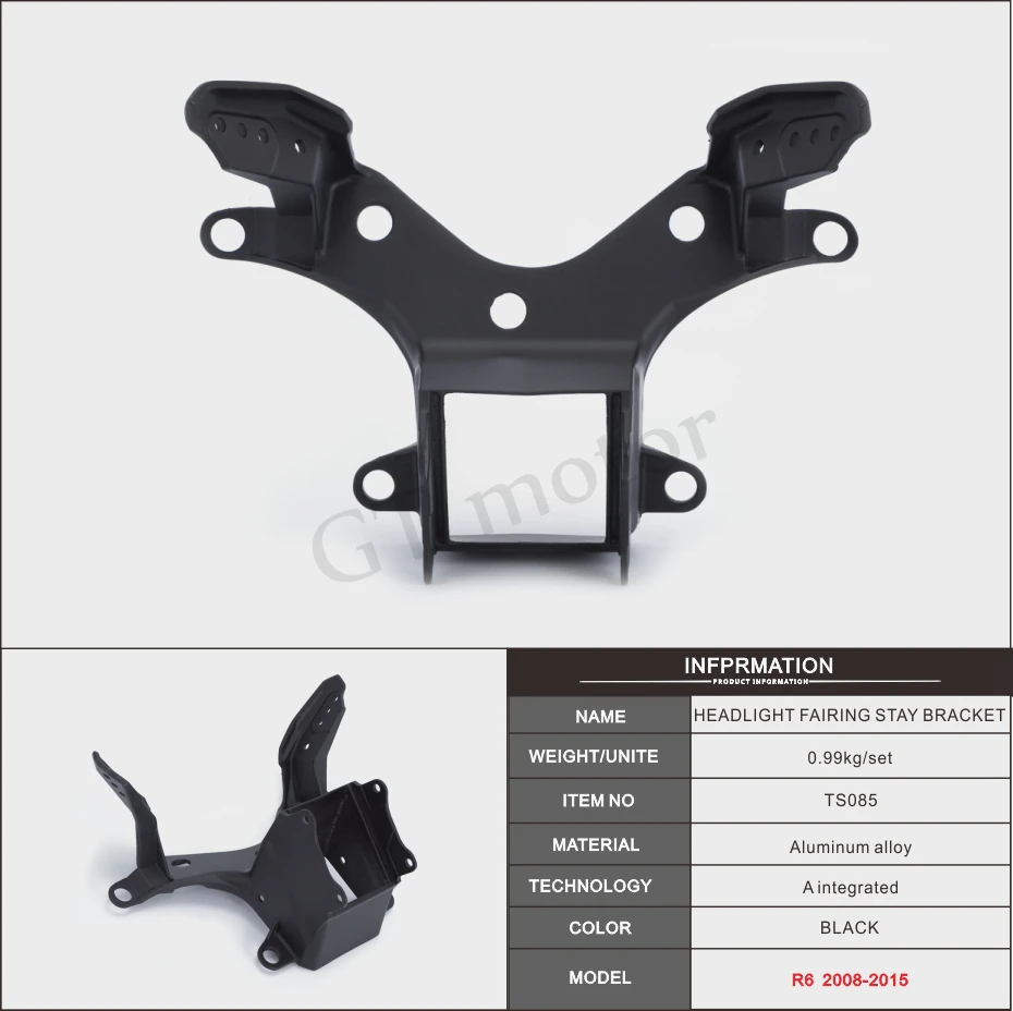 GT мотор бесплатная доставка для YAMAHA YZF R6 2008 2015 передняя фара мотоцикла верхний