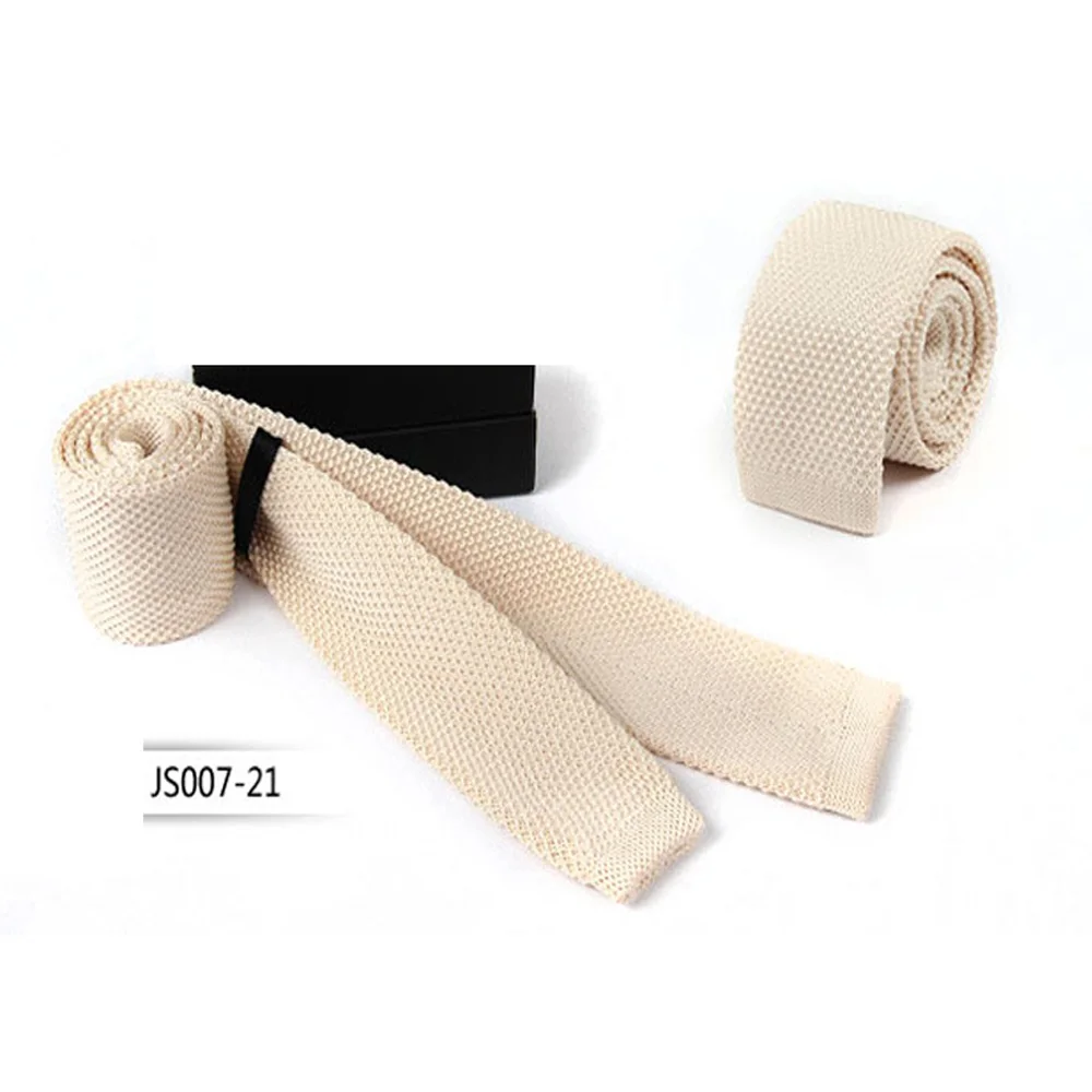 Мужской классический однотонный Вязаный Галстук 5 см тонкий плетеный плоский