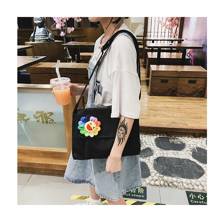 Женские сумки через плечо, брендовые новые модные холщовые сумки, женские повседневные сумки на молнии с цветочным рисунком, студенческие сумки через плечо, сумки-мессенджеры