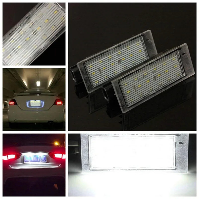 Для Renault Megane 2 Clio Laguna 3 Twingo Master Vel Satis License Plat2Pcs Автомобильный светодиодный номерной