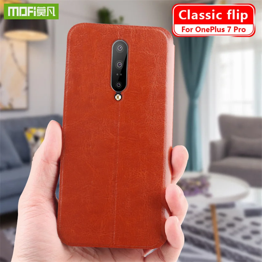 Для Oneplus 7 pro чехол MOFI флип чехол для Oneplus 7 pro Высокое качество кожаный чехол-подставка для Oneplus 7 pro 6,67''