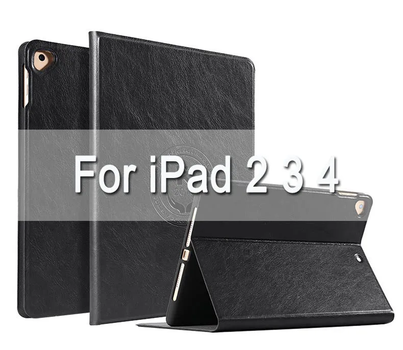 For ipad 234 Мягкая задняя крышка из искусственной кожи роскошные Бизнес Чехол-книжка Автоматический будильник Смарт Обложка для iPad mini 123 4 5 и iPad 2/3/4, для нового iPad 9,7 дюймов MacBook Air - Цвет: For ipad 234