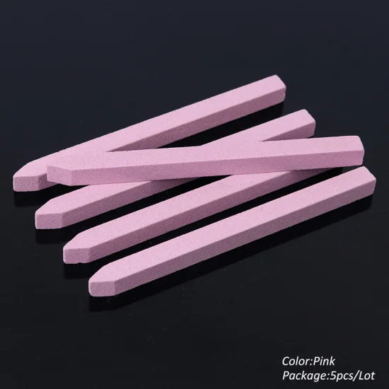 Pink 5 шт. пилочки для ногтей из кварцевого камня, профессиональный шлифовальный буферный блок, v-образная Форма для ногтей, шлифовальный инструмент для удаления кутикулы, маникюрные инструменты CH1000 - Цвет: Pink
