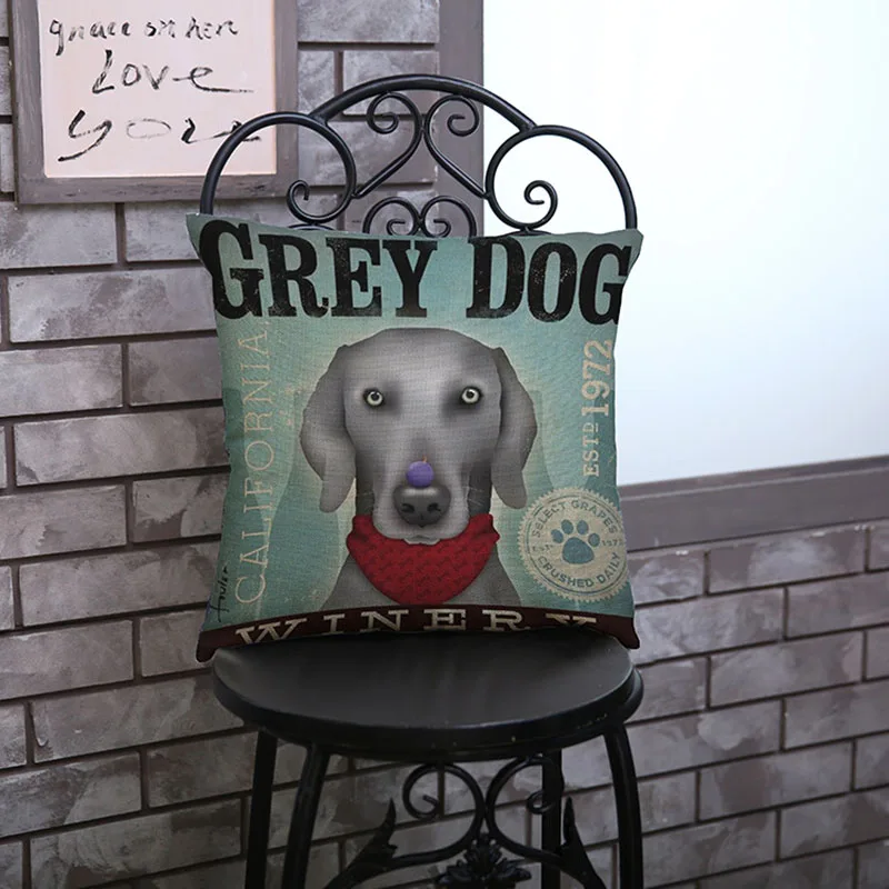 Современная мода собака печать хлопок белье короткие плюшевые талии подушки