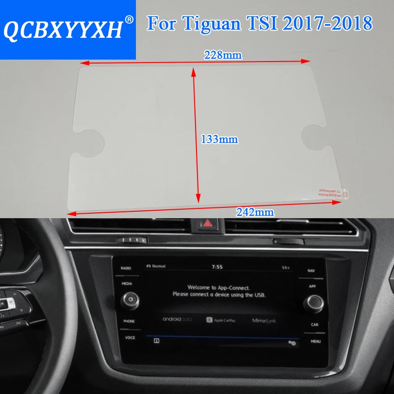 QCBXYYXH For Volkswagen Tiguan 2018 Car Styling GPS Navigation Screen Glass Protective Film Dashboard Display | Автомобили и