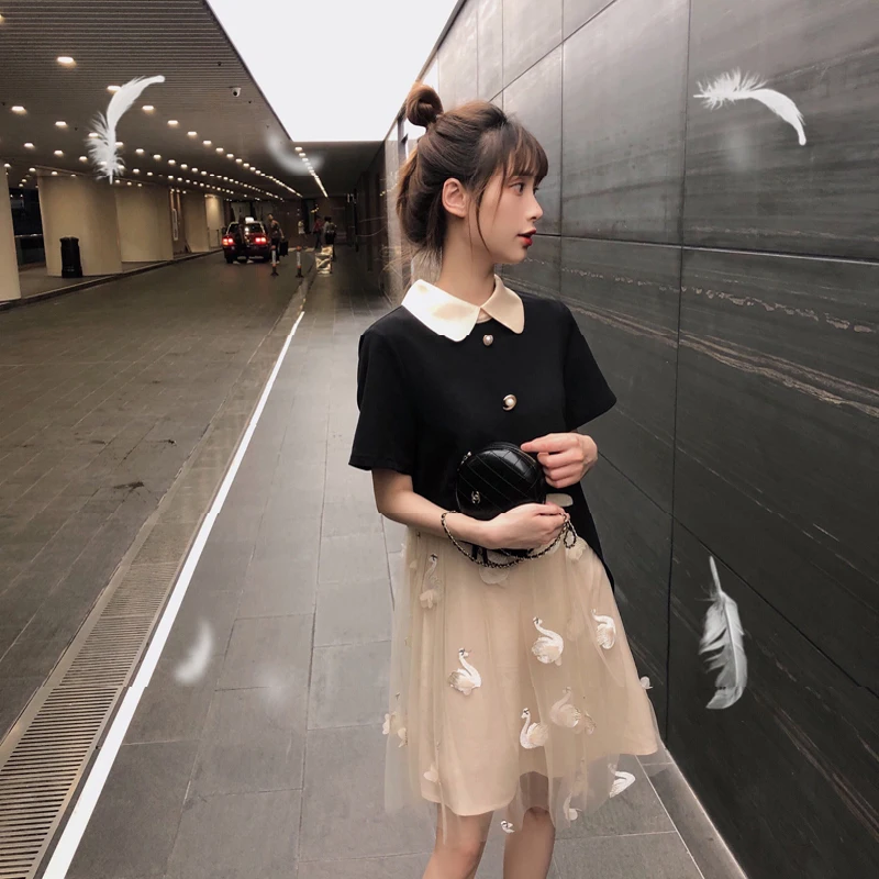Gauze Nursing Dress Summer Postpartum Women Lactation Clothes Turn-Down Collar Chiffon Embroidery Maternity Breastfeeding | Мать и