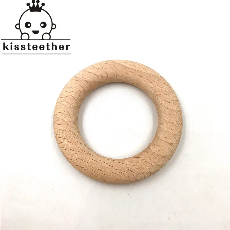 Natural Wood Teething Rings Toy Baby Teether Tooth Care Non-toxic Healthy 100% Beech Wooden Ring Teether Infant Teething Toys
