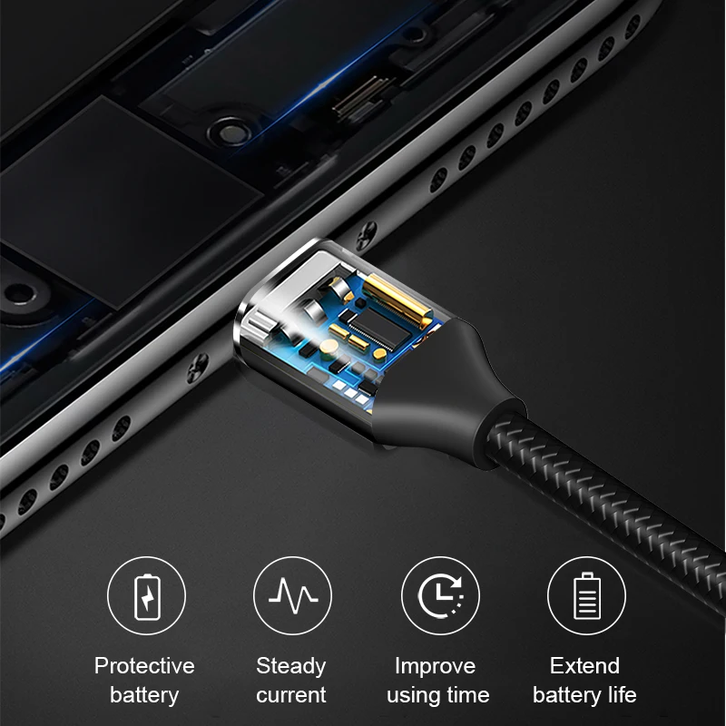 Магнитный кабель Micro USB ANBES для быстрой зарядки и передачи данных Xiaomi Huawei Android