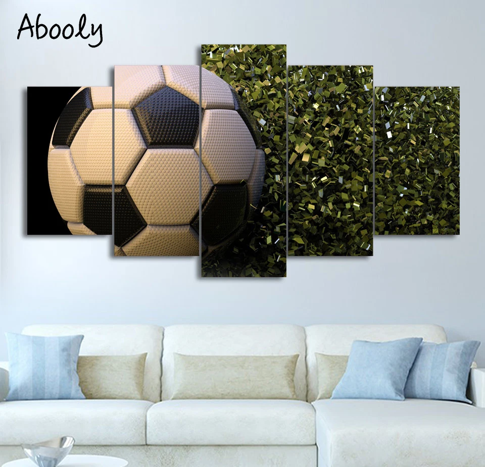 5 шт холст Краски футбольный мяч Плакаты стены ing изображение для quadros decorativo Home Decor