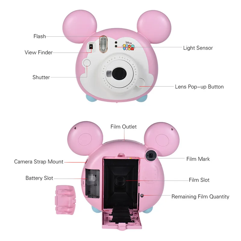 Оригинальная камера Fuji милая розовая Fujifilm Instax mini TSUM мгновенная пленочная печать