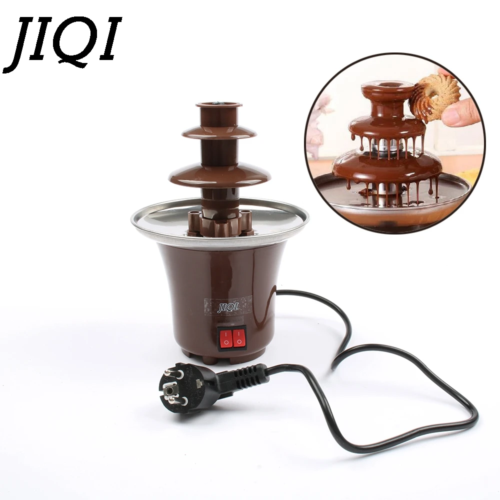 JIQI DIY 3 уровневый Шоколадный фонтан фондю мини ЧОК водопад трехслойный для детей