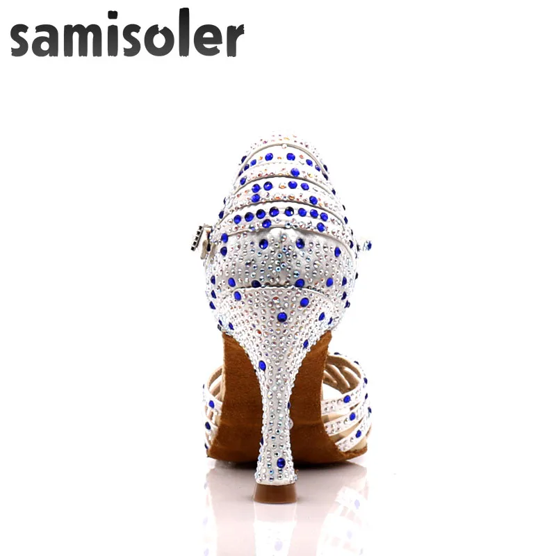 Latino Scarpe Da Ballo Delle Donne Del Rhinestone Salsa di Scintillio Sala Da Ballo Sandali Del Partito Scarpe Da Ballo Chiarore
