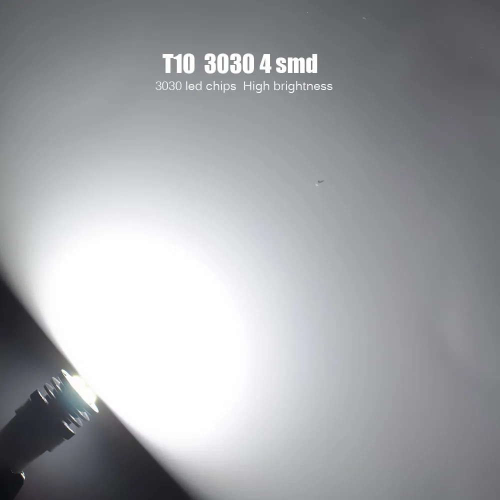 AutoEC 2x T10 3030 4 smd 194 168 W5W Светодиодная подсветка для заднего номерного