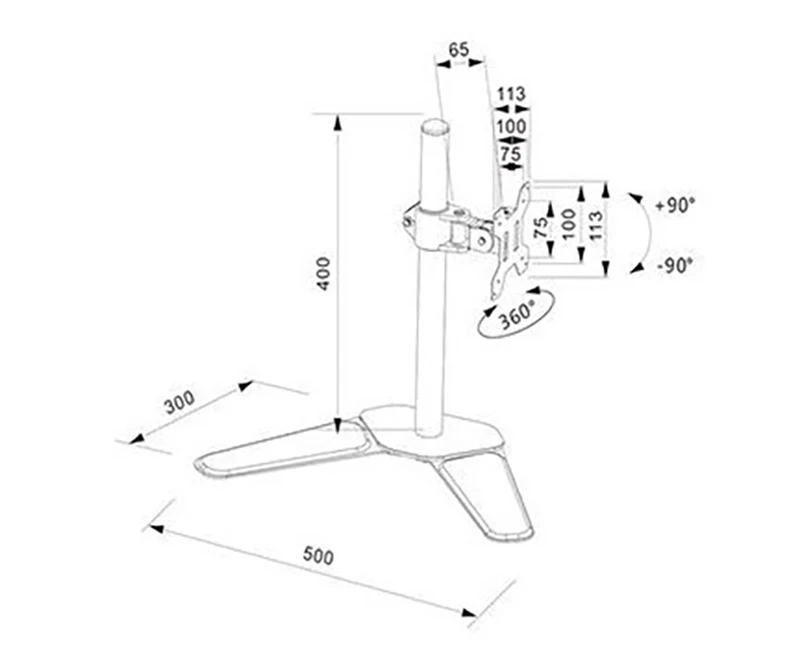 Md650светодиодный Настольный держатель для монитора 360 градусов одиночный 10