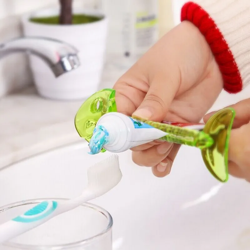 Прозрачный дозатор для зубной пасты в виде рыбьей кости|toothpaste dispenser|bathroom toolshome