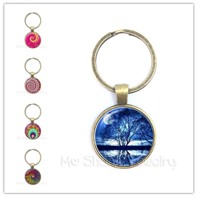 Брелок Cabala в виде цветка мандарины дерева жизни стеклянный брелок с кабошоном