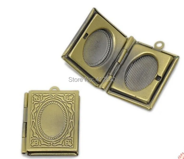 

Free Shipping Bronze Tone Rectangle Picture/ Photo Locket Frame Pendants 21x19mm