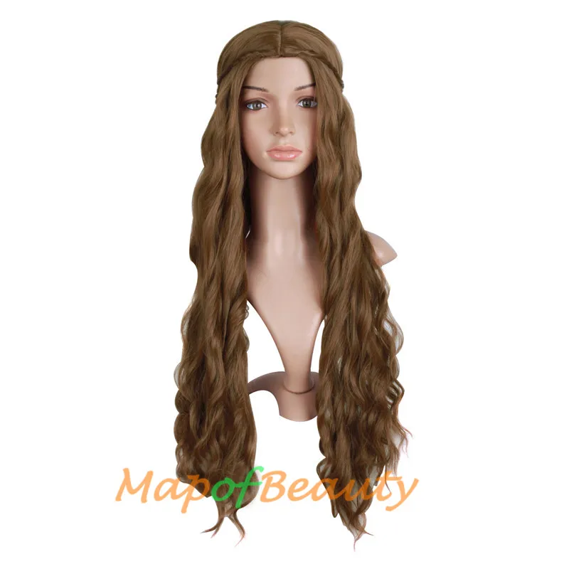 MapofBeauty длинный кудрявый хвост волосы коричневый парик для косплея Женский