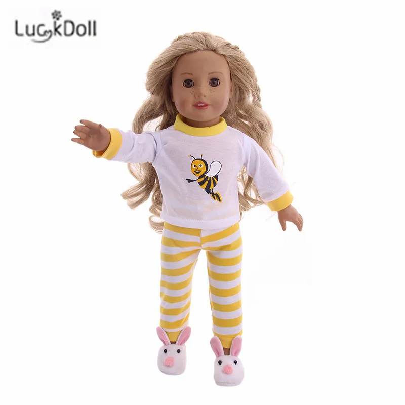 LUCKDOLL модные новые летние Повседневное милых пижам для 43 см для ухода за ребенком для мам куклы или 18-дюймовые куклы аксессуары лучший подарок