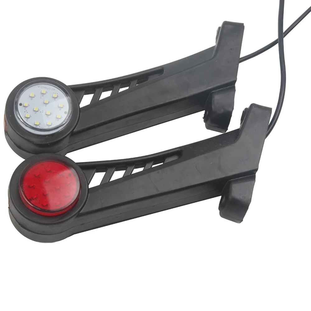 

1Pair 12V 24V Truck Trailer LED Elbow Side Marker Lights Red White Stop Reverse Lamp