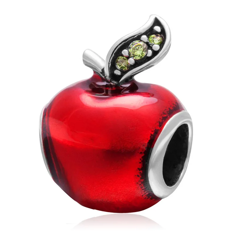 red apple Дропшиппинг Белоснежка Яблоко семь гномов Мэри Поппинс бусины подходят к оригиналу Пандора талисманы Браслеты DIY женские ювелирные изделия - Цвет: red apple