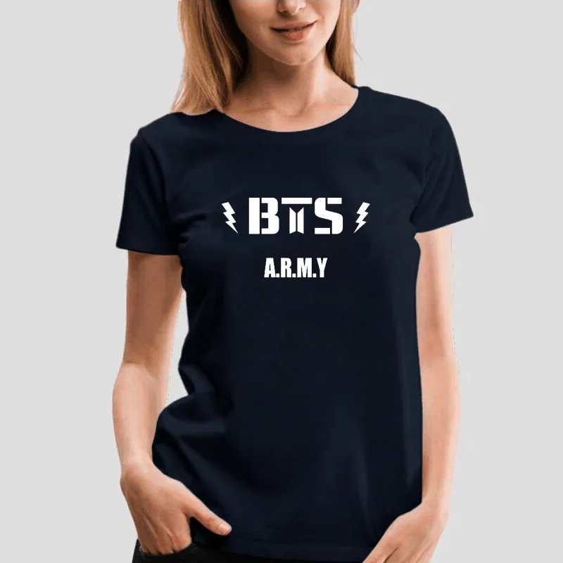 Kpop BTS армейская Футболка женская повседневная с буквенным принтом Jungkook Jimin Suga J-Hope