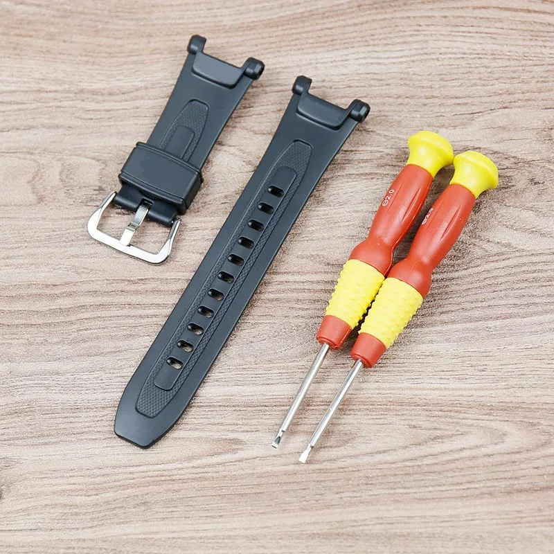 black Натуральная смола ремешок для часов CASIO аксессуары PRG-40-3v PRG-240-1 черный резиновый ремешок мужской ремешок - Цвет ремешка: black