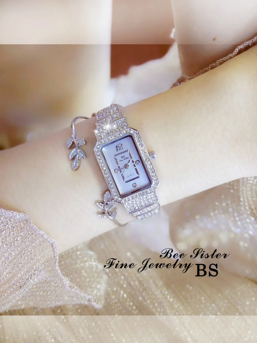 Новое поступление известный бренд BS блестящий браслет с бриллиантами серебряные