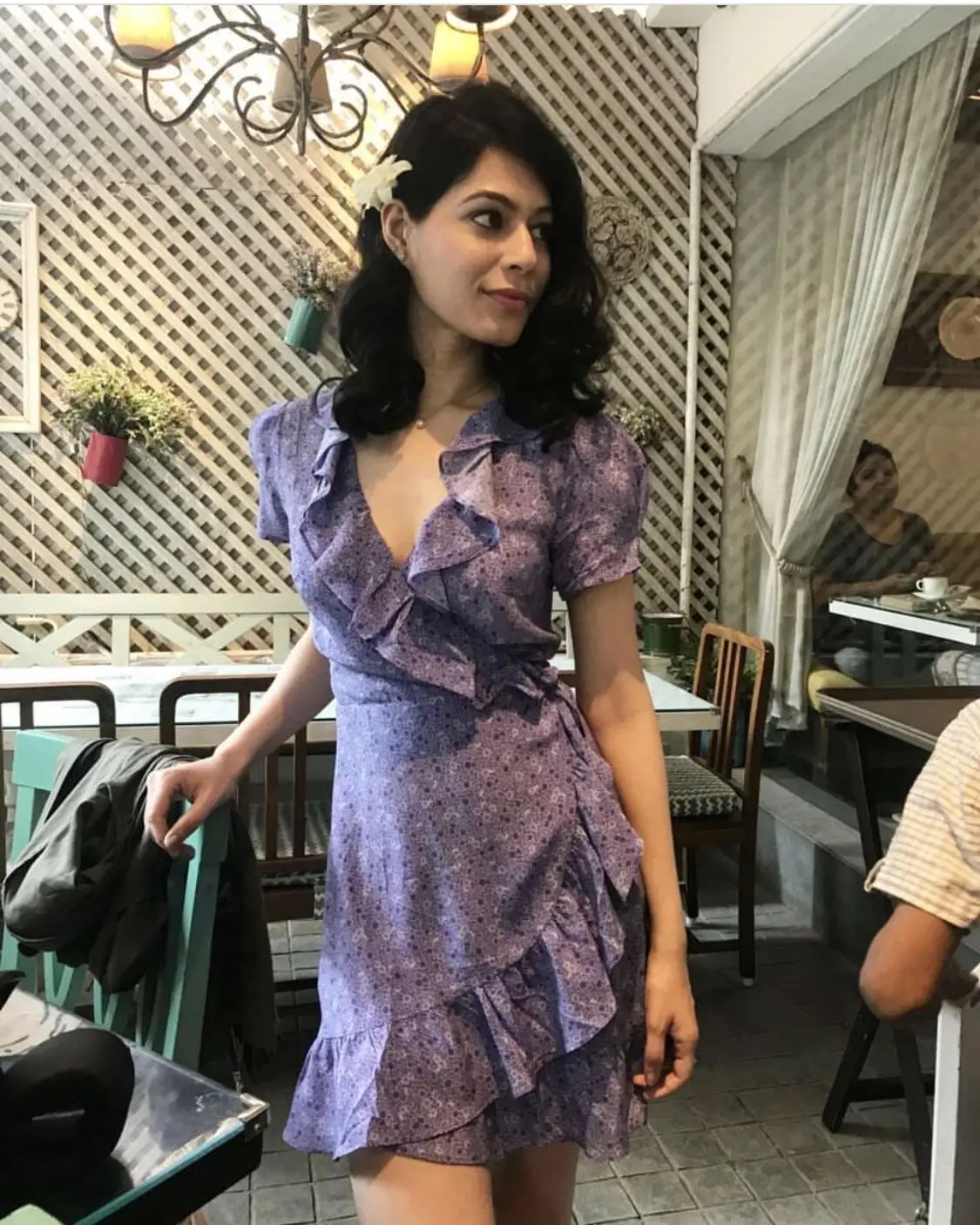 

2020 Ukraine Women Dress Real Polyester A-line Vestidos Mujer Summer Hot Woman Lotus Leaf Printing V-neck Short-sleeved Strap