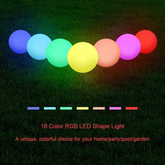 New Solar LED Light Ball Cordless Night Lights with Remote Control Rechargeable Pool Floating Orb NE