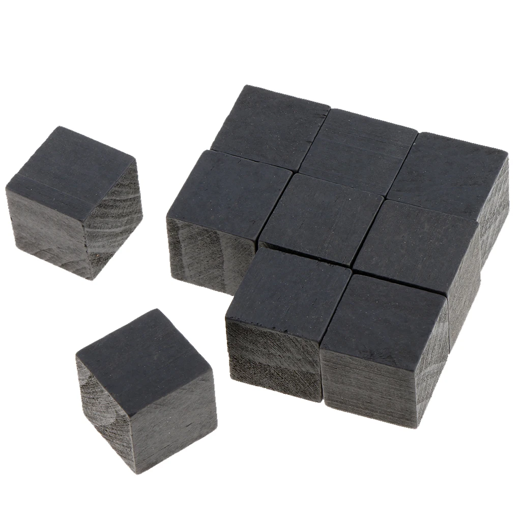 Dark Grey 10 шт. 20 мм квадратные деревянные блоки кубики из дерева украшения для детей сделай сам, поделки ручной работы изделия из дерева - Цвет: Dark Grey