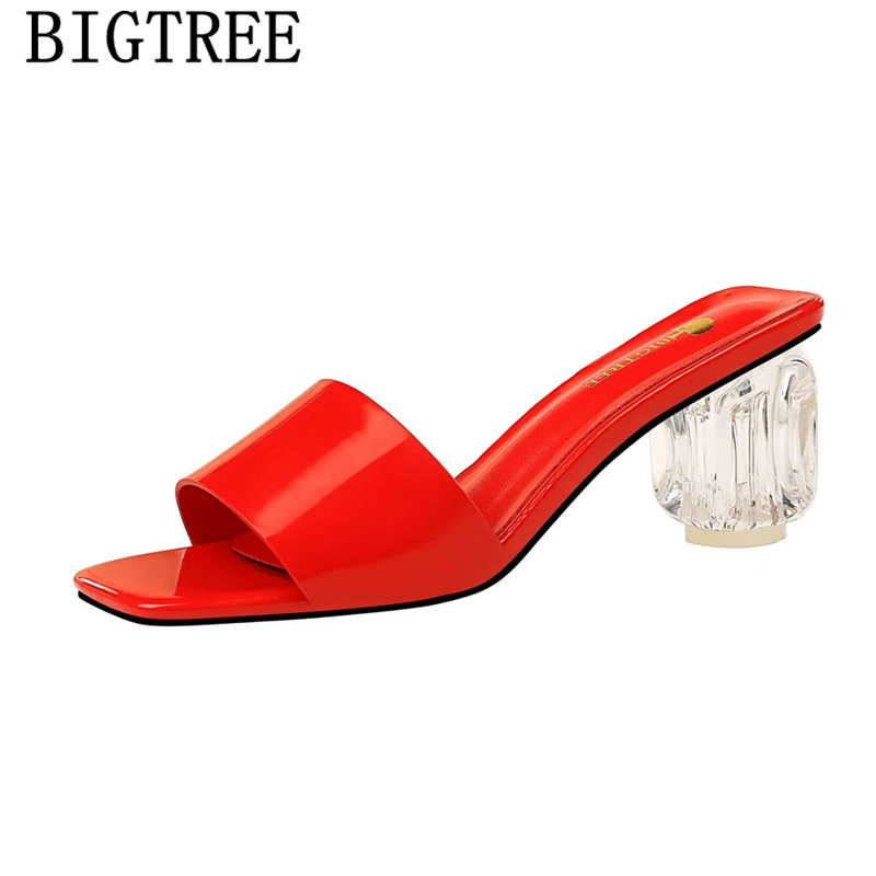 

Fetish High Heel Slippers Thick Heels Bigtree Shoes Sexy Sandals Woman Sandals 2022 Summer Indoor Slippers Ladies Sandals Buty