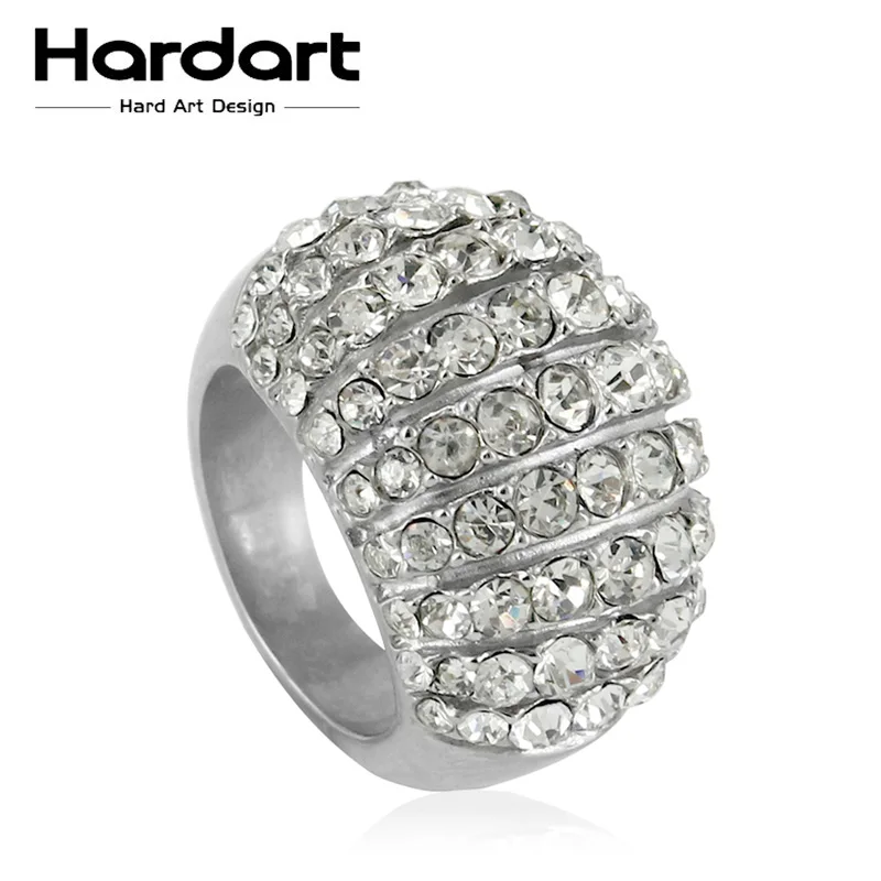 Hardart 6/7/8/9/10 # сектора Дизайн многорядные Multi циркон кольцо 316L Нержавеющая сталь