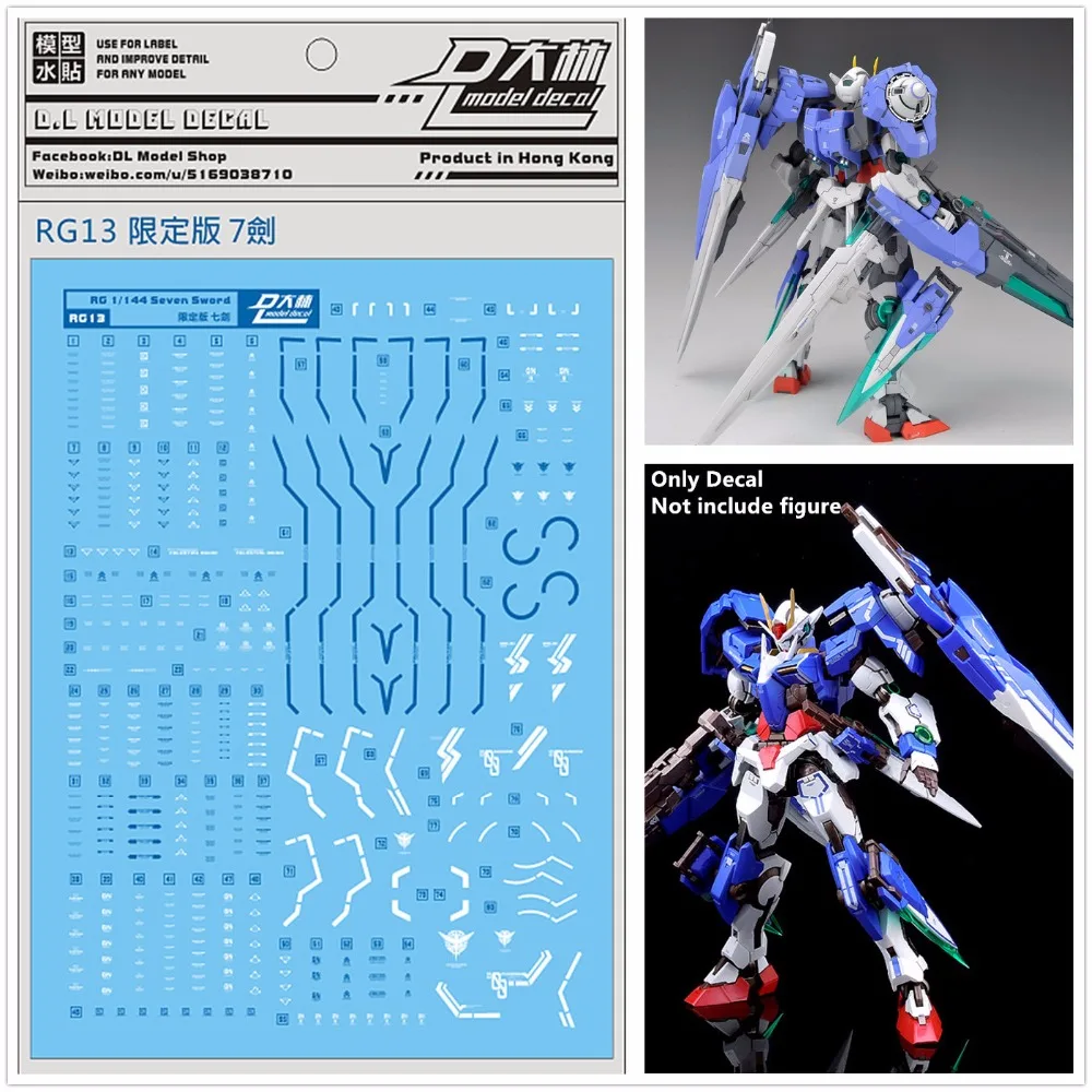 

D.L high quality Decal water paste For RG 1/144 GN-0000/7S 00 Seven Sword RG13 DL059