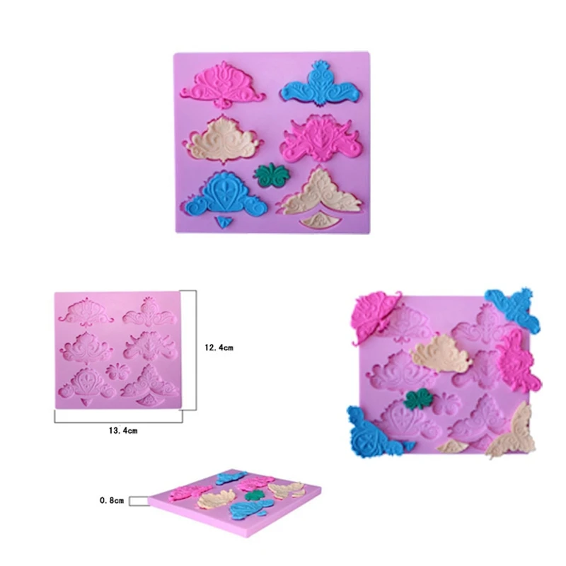 Kitchen Accessories Cooking Decorative Pattern Chocolate Moule Silicone Cake Decoration Fondant Mold |