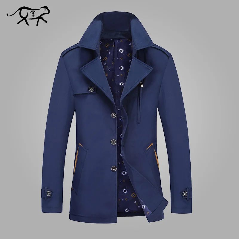 Spring Autumn Jacket Men Fashion Casual Pure Cotton Men's Jackets Long Solid Outerwear Wind Breaker Coats Male New Brand Clothes | Мужская