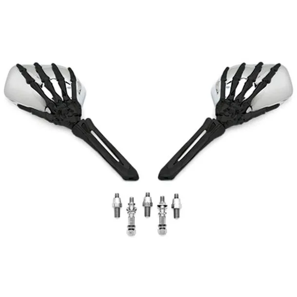 

Free Shipping Black/Chrome Skeleton Hand Motorcycle Mirrors For Yamaha Road Star Silverado XV Midnight