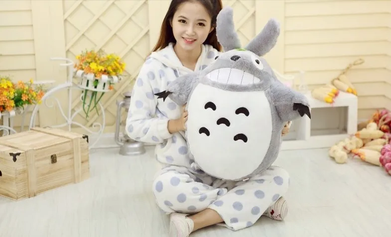 Новая плюшевая игрушка Totoro мягкая со смехом кукла totoro подарок около 70 см 0355|doll gift|toy stuffingtotoro doll |