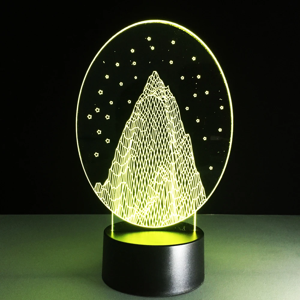 С изображением заснеженной горы светодиодный ночной Светильник Новинка 3D Bulbing RGB