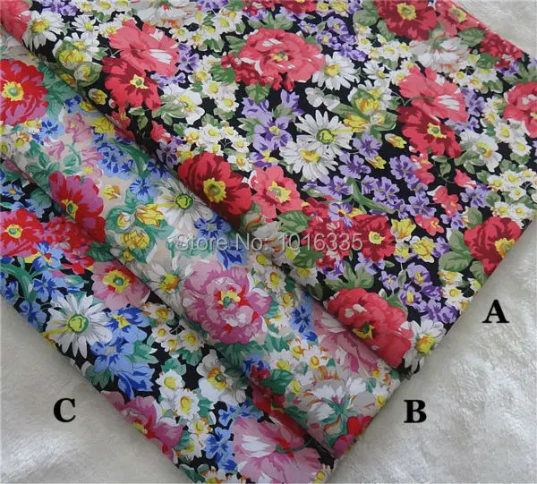 Винтаж Purpler версия с цветочным принтом хлопок поплина Лоскутное Ткань по метров