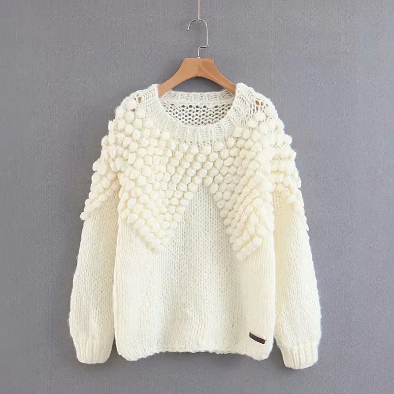 OMCHION Sueter Mujer 2018 Autumn O Neck Long Sleeve Korean Mohair Sweater Women Casual 3D Floral Pullover Solid Knitwear LMM139 | Женская