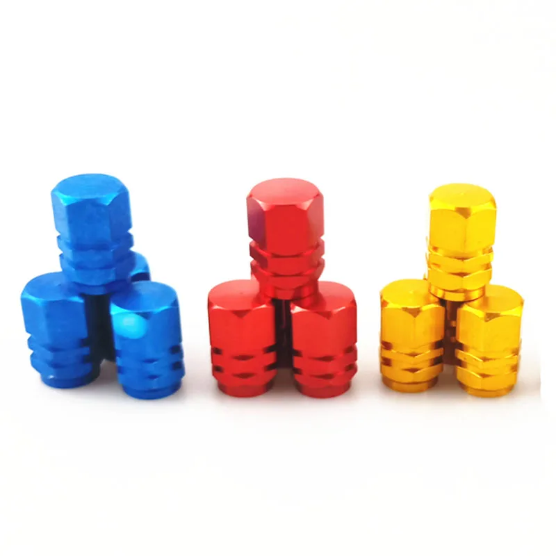 4 шт. Универсальный алюминиевый шестигранный стиль авто колпачки вентиля шины