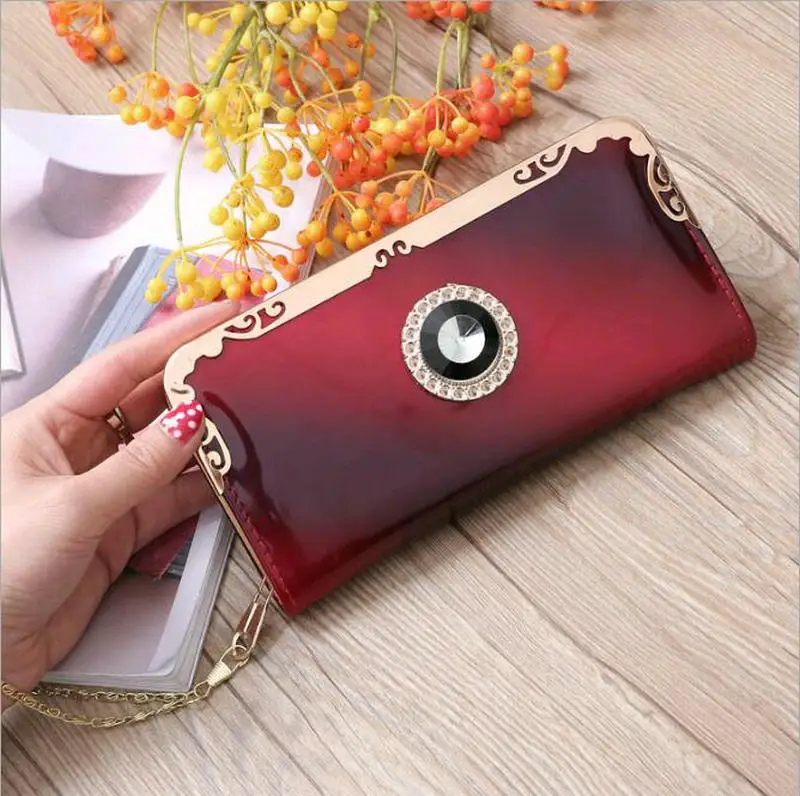 

Ladies Candy Colored Bright PU Leather Long Wallet Fashion Coin Purse Card Holder Wallets Female Clutch Money Bag